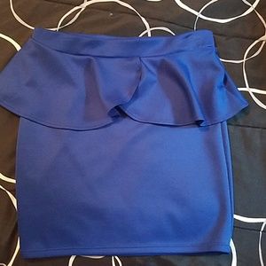 Blue peplum skirt.. only worn once!